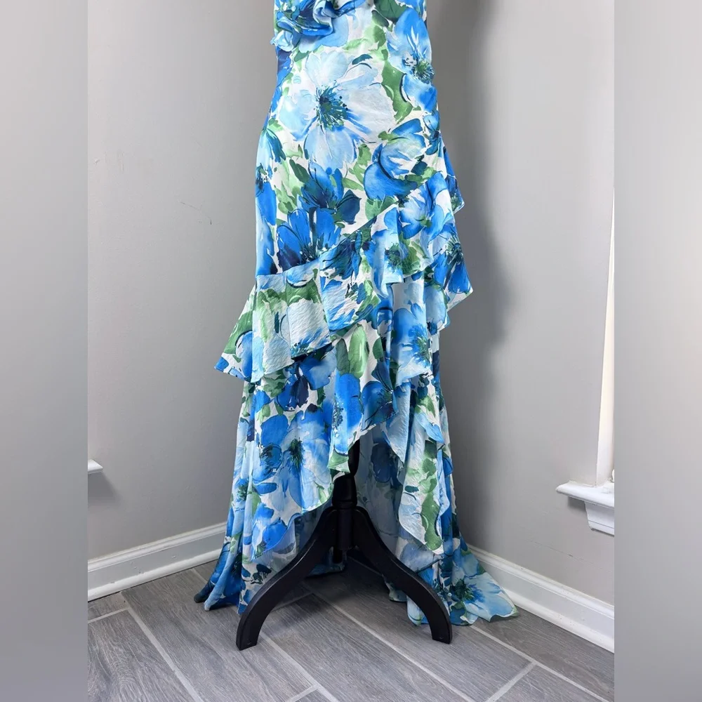 NWT Alex Marie Blue Floral High Low Dress - Picture 5 of 12